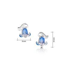 Load image into Gallery viewer, Sheila Fleet Bluebell Enamel Stud Earrings in Sterling Silver