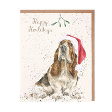 Load image into Gallery viewer, 'Mistletoe' Bassett Hound Wrendale Card