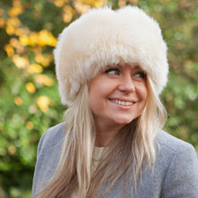 Load image into Gallery viewer, Snow Queen Sheepskin Hat - White