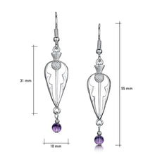 Load image into Gallery viewer, Thistle Silver Dress Drop Earrings with Amethyst