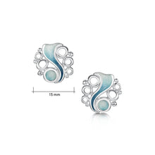 Load image into Gallery viewer, Arctic Stream Stud Earrings in Arctic Blue Enamel