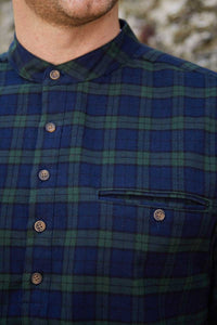 Lee Valley Grandfather Shirt Flannel - Green Tartan Black Watch