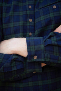 Lee Valley Grandfather Shirt Flannel - Green Tartan Black Watch