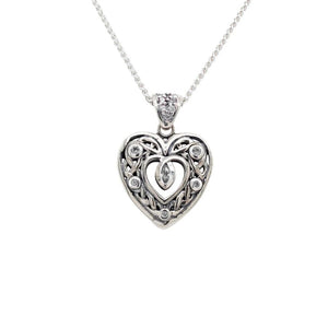 Keith Jack Celtic Heart Pendant - Small - Cubic Zirconia