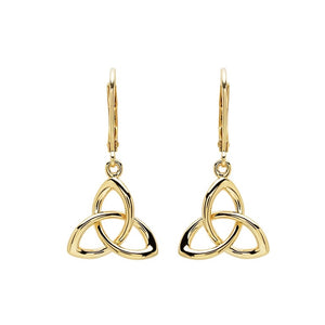 Shanore 14KT Gold Vermeil Drop Trinity Knot Earrings