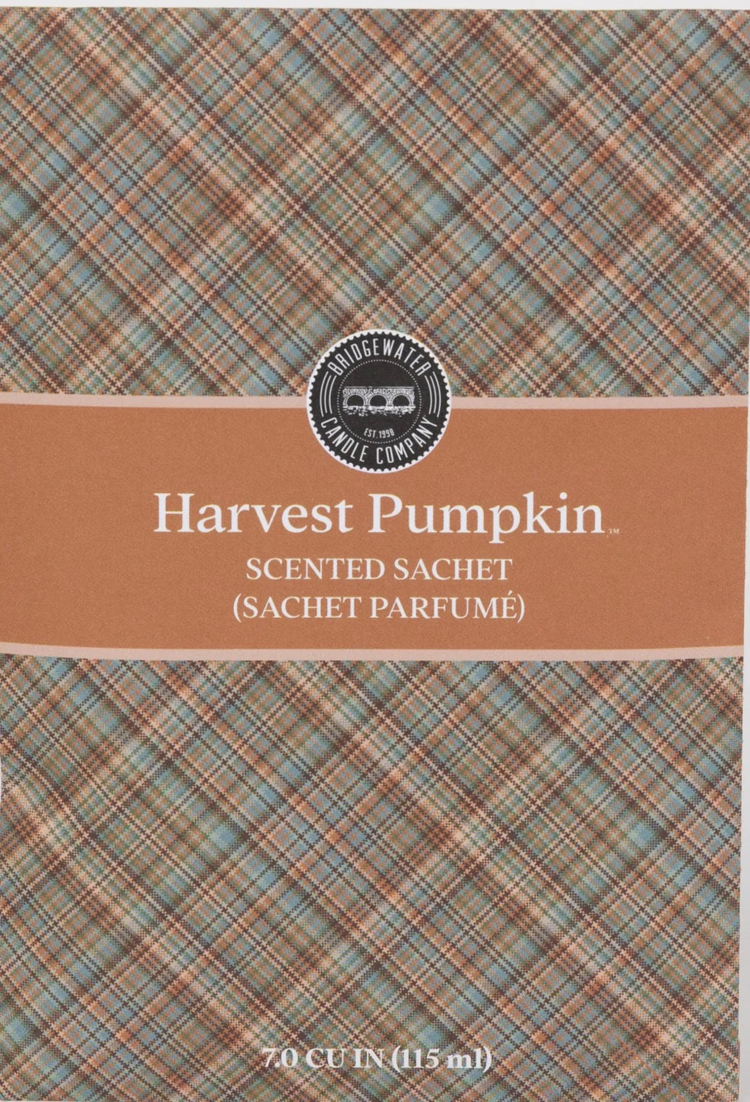 Harvest Pumpkin Plaid Scented Sachet - Bridgewater Candle Company