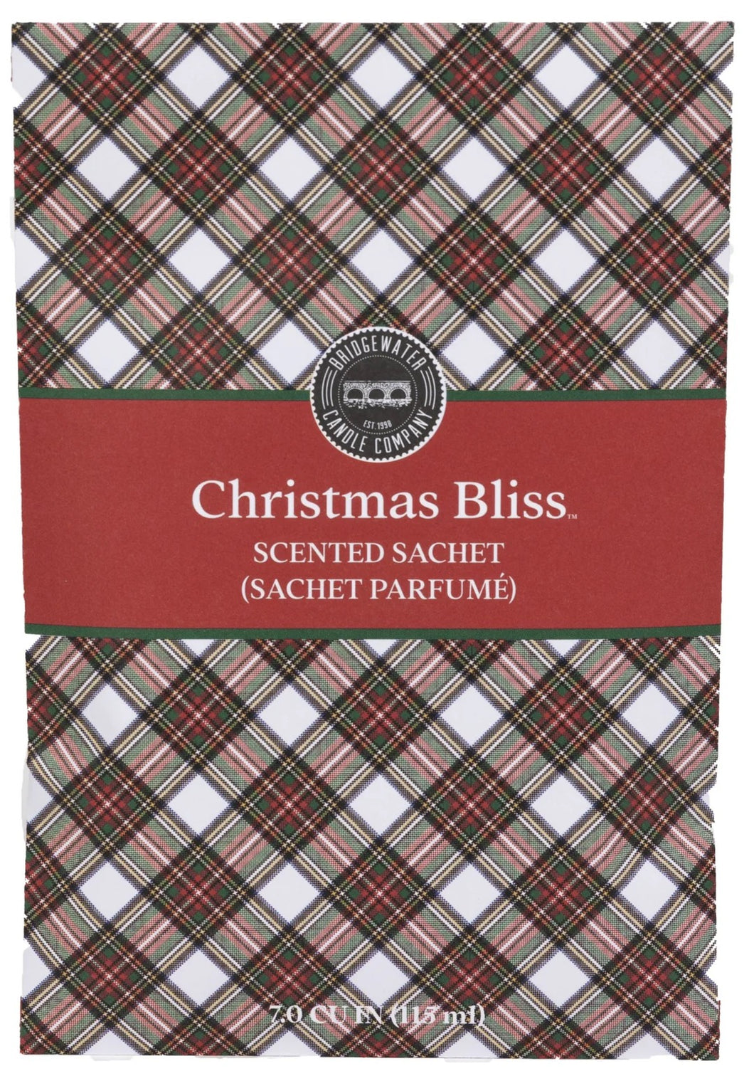 Christmas Bliss Plaid Scented Sachet  - Bridgewater Candle Company