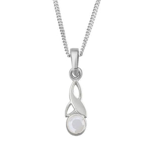Celtic Trinity Knot Silver Birthstone Pendant Small June - Moonstone