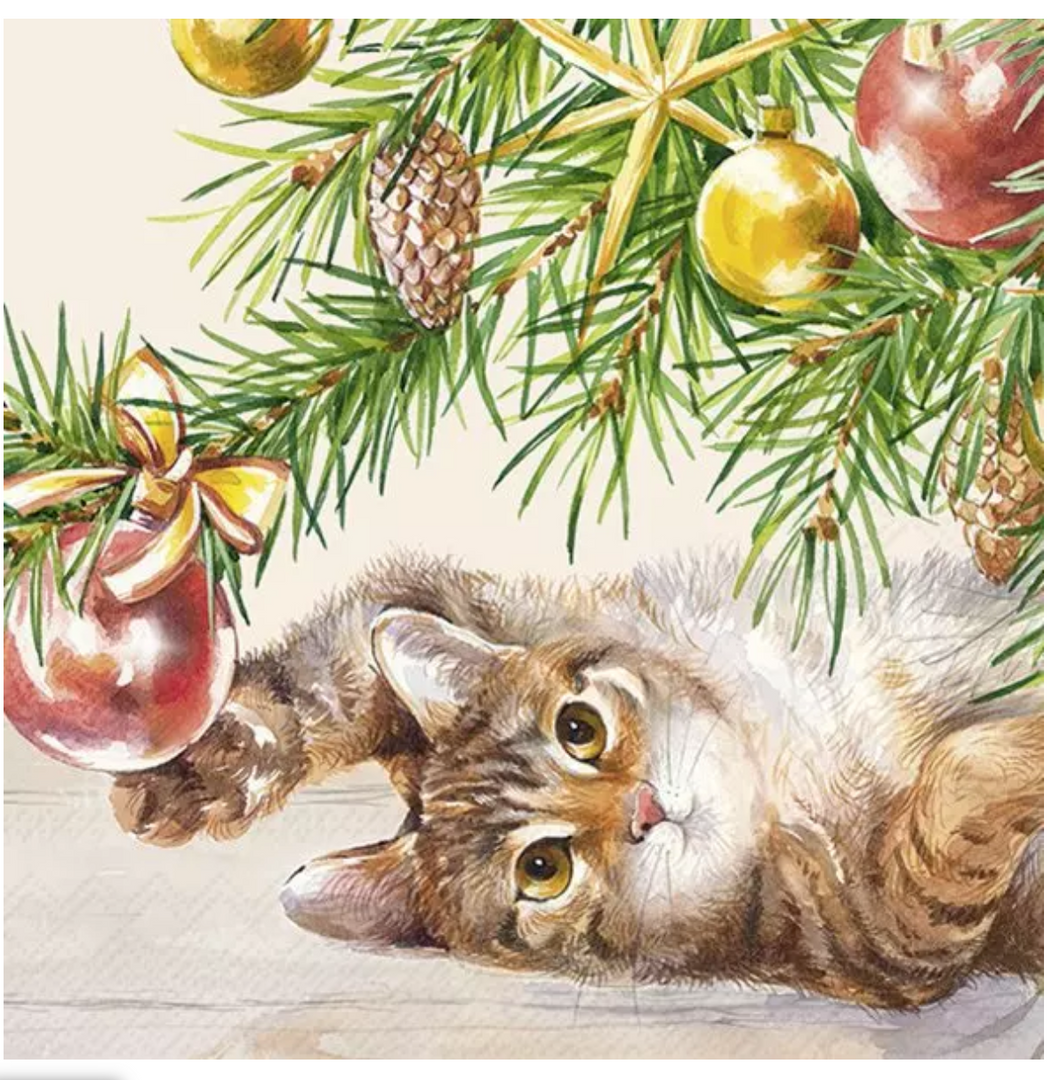 Napkins 33x33 cm - CHRISTMAS CAT
