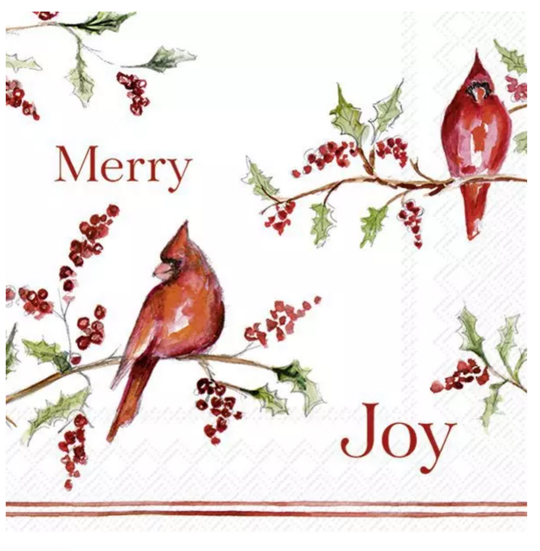 Napkins 33x33 cm - CHRISTMAS CARDINAL