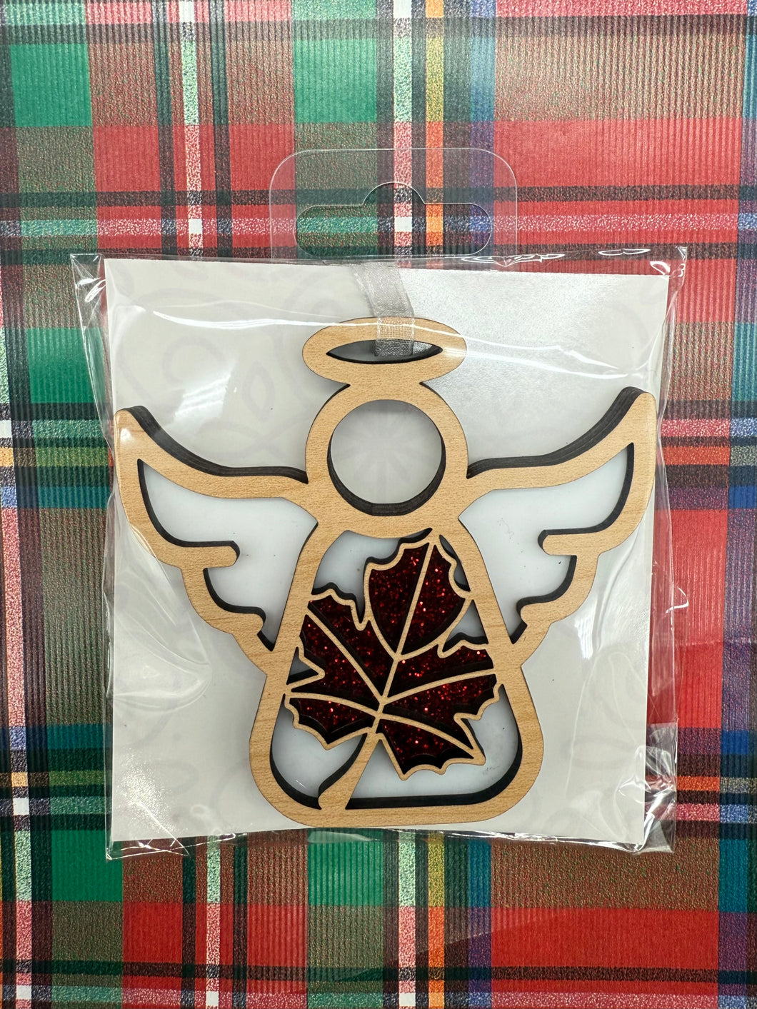 ORNAMENT MAPLE LEAF ANGEL