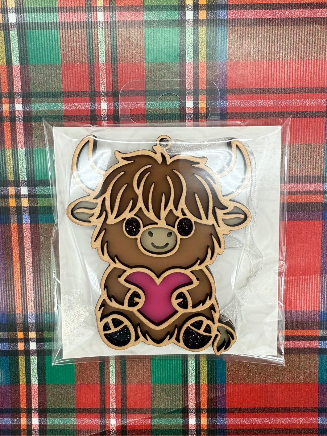 ORNAMENT HIGHLAND COW/HEART
