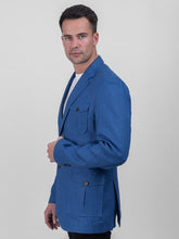 Load image into Gallery viewer, Irish Borage Blue Linen Plain Style Jacket
