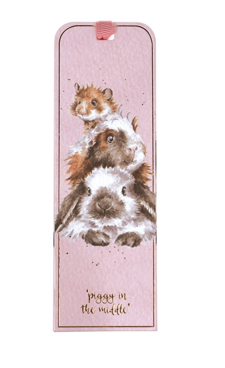 'Piggy in the Middle' guinea pig & rabbit Bookmark
