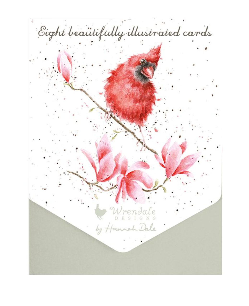 'Magnolia' Cardinal Bird notecard set