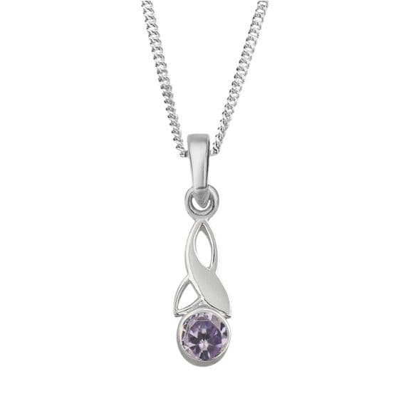 Celtic Trinity Knot Silver Birthstone Pendant Small October - Opal