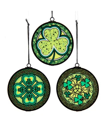 ORNAMENT IRISH STAINED GLASS 3.5