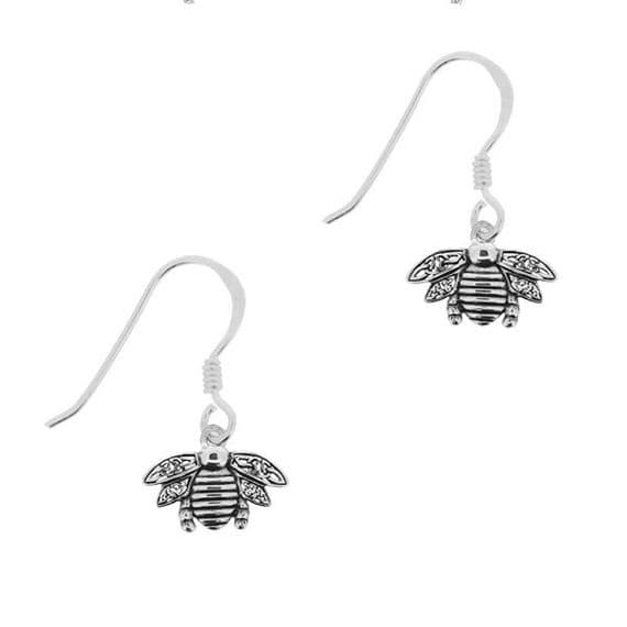 Outlander Inspired Highland Bee Silver Drop Earrings