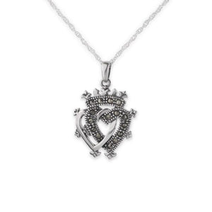 Scottish Luckenbooth Silver Pendant with Marcasite