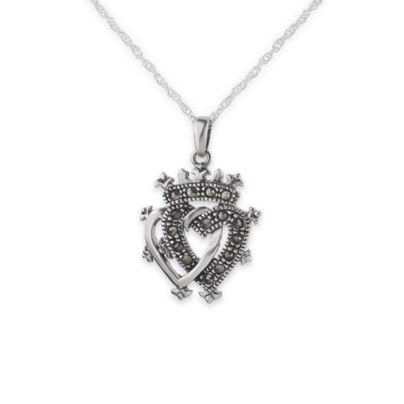 Scottish Luckenbooth Silver Pendant with Marcasite