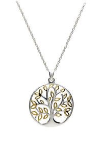 Sterling Silver & Gold Plated Tree of Life Pendant