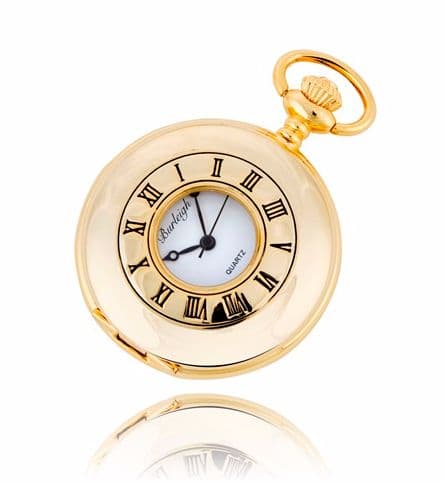 The Burleigh Half Hunter Pocket Watch - Gold Colour