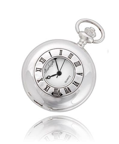 The Burleigh Half Hunter Pocket Watch - Silver Colour