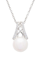 Load image into Gallery viewer, Sterling Silver Pearl Trinity Knot Pendant
