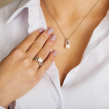 Load image into Gallery viewer, Sterling Silver Pearl Trinity Knot Pendant
