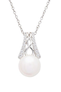 Sterling Silver Pearl Trinity Knot Pendant
