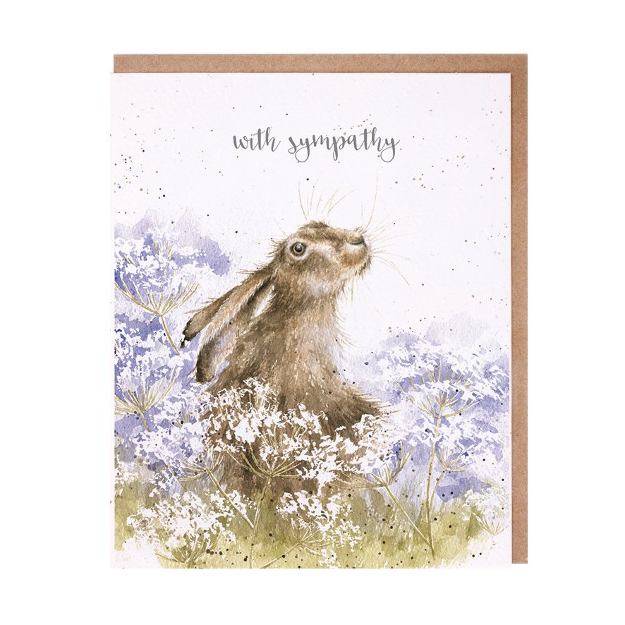 'Here for You' Hare Sympathy Card