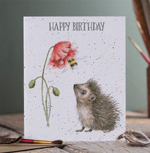 Load image into Gallery viewer, &#39;Birthday Bee&#39; Hedgehog Birthday Card
