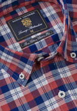 Load image into Gallery viewer, Red, Blue and White Check Washed Cotton Oxford Shirt

