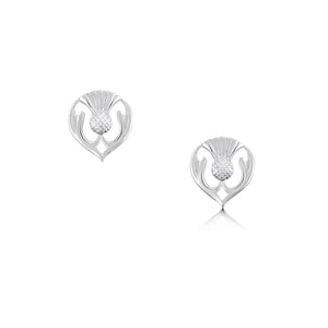 Thistle Head Stud Earrings in Sterling Silver