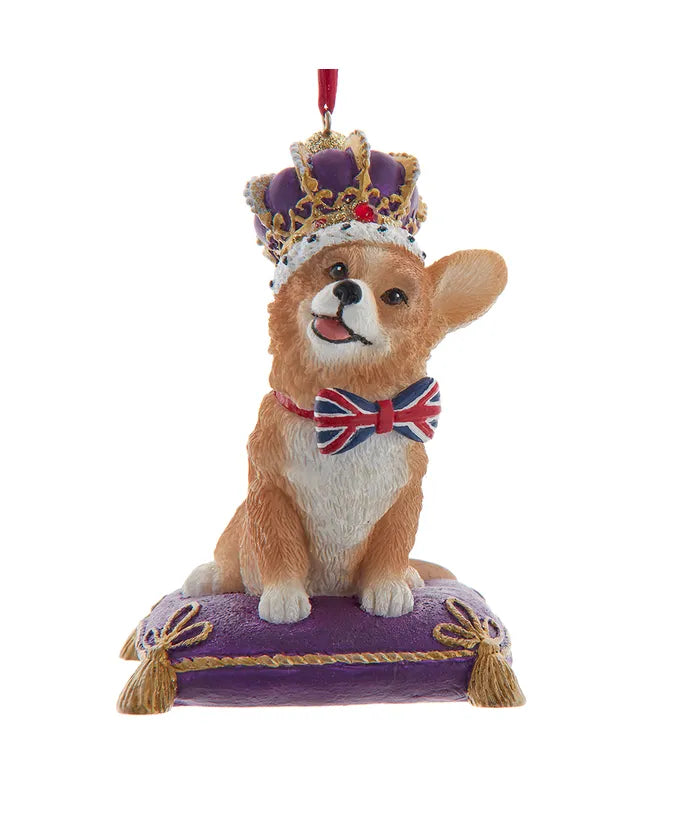 Queen's Corgi On Pillow Ornament