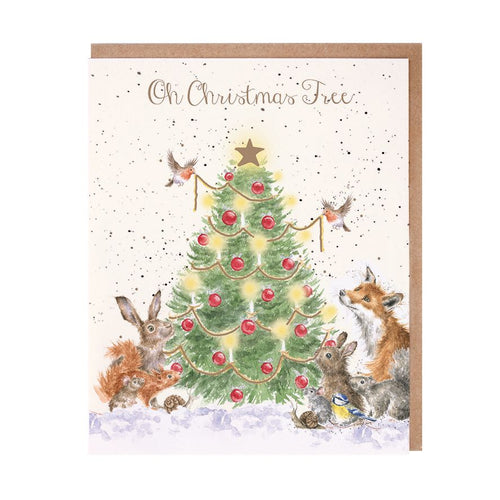 'Oh Christmas Tree' Woodland Animal Wrendale Card