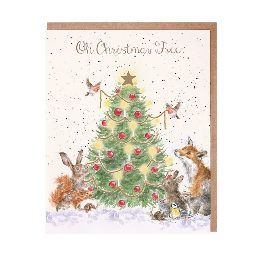 'Oh Christmas Tree' Woodland Animal Wrendale Card