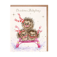 Load image into Gallery viewer, &#39;Sledgehogs&#39; Hedgehog Christmas Card Pack
