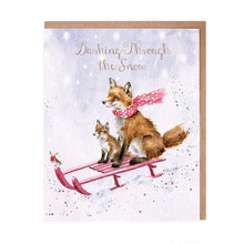 Load image into Gallery viewer, &#39;The Sleigh Ride&#39; Fox Christmas Card
