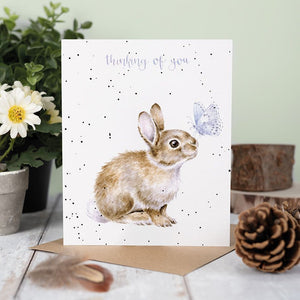 'Holly Blue' Rabbit Thinking of You Card