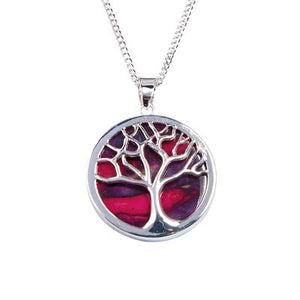 Tree of Life Silver Plated Heathergem Pendant.