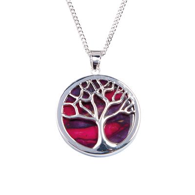 Tree of Life Silver Plated Heathergem Pendant.