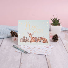 Load image into Gallery viewer, &#39;Little Forest&#39; Woodland Animal New Baby Card

