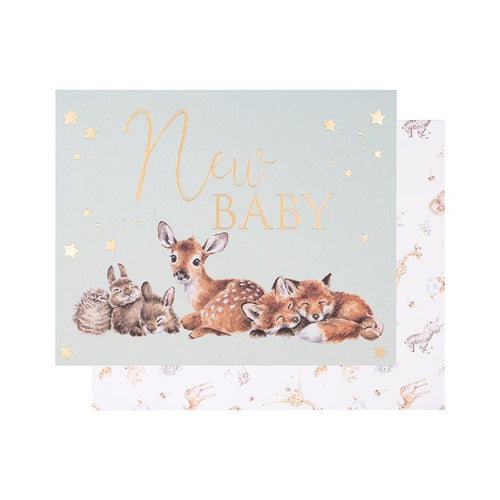 'Little Forest' Woodland Animal New Baby Card