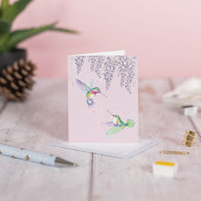 Load image into Gallery viewer, &#39;Wisteria Wishes&#39; Hummingbird Mini Gift card
