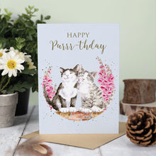 Load image into Gallery viewer, &#39;Happy Purrr-thday&#39; Cat Birthday Card
