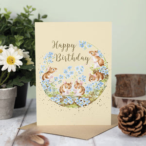 'Forget Me Not' Mouse Birthday Card
