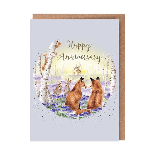 'Bluebell Woods' Fox Anniversary Card