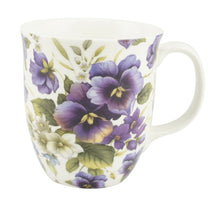 Load image into Gallery viewer, Pretty Chintzy Purple Pansies Java Mug
