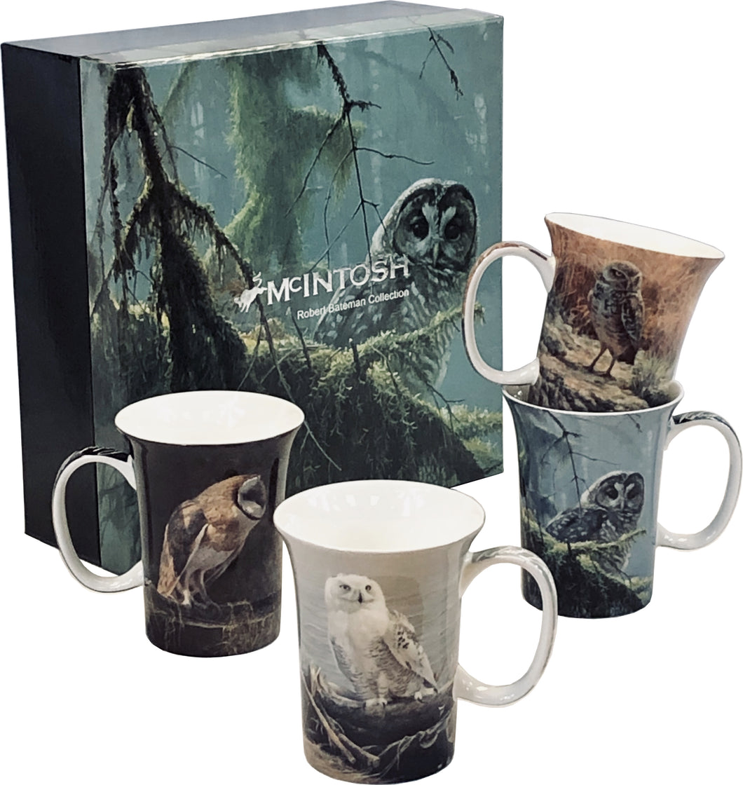 Bateman Owls Set of 4 Mugs